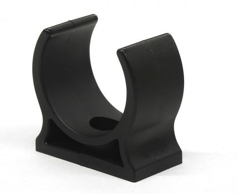 Kunststoff-Federklammer K6 schwarz, mit Loch M4