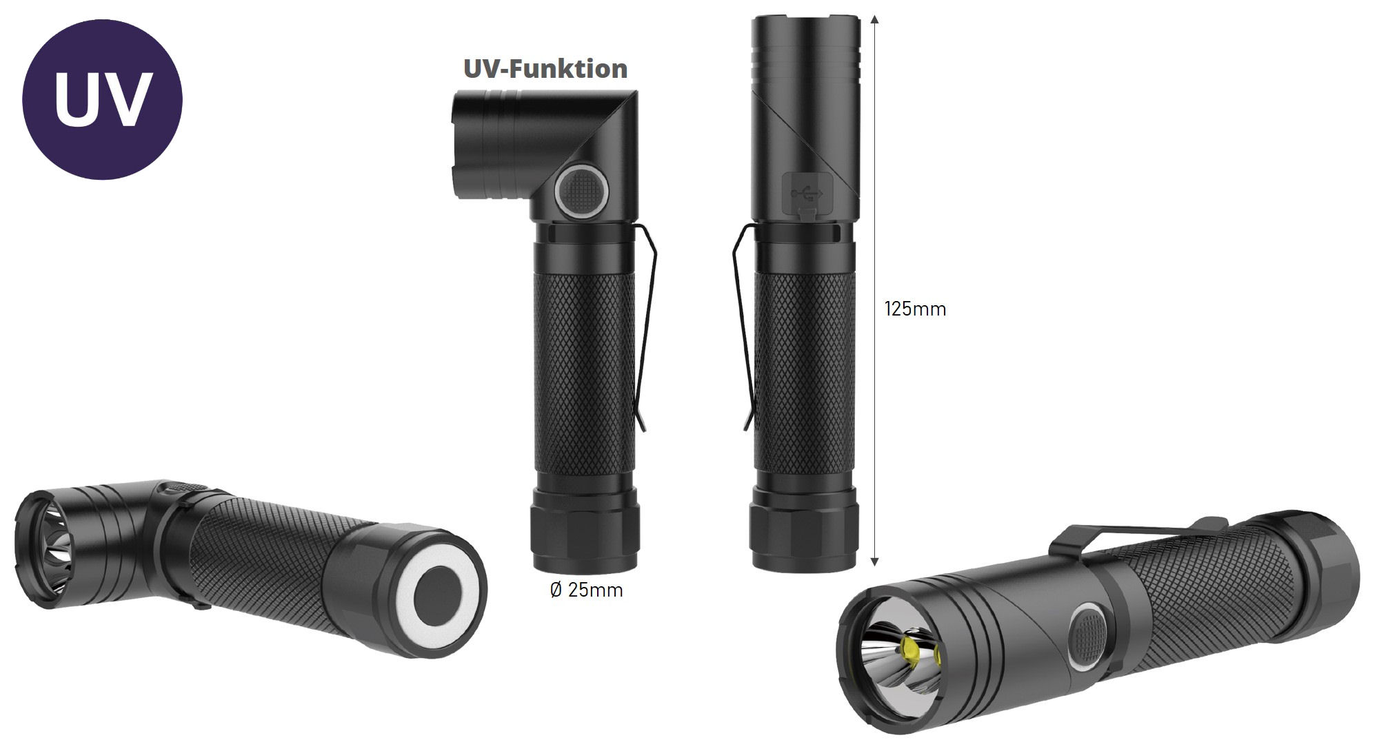 Flexi-Lux -  mit schwenkbarem Kopf und UV - Funktion