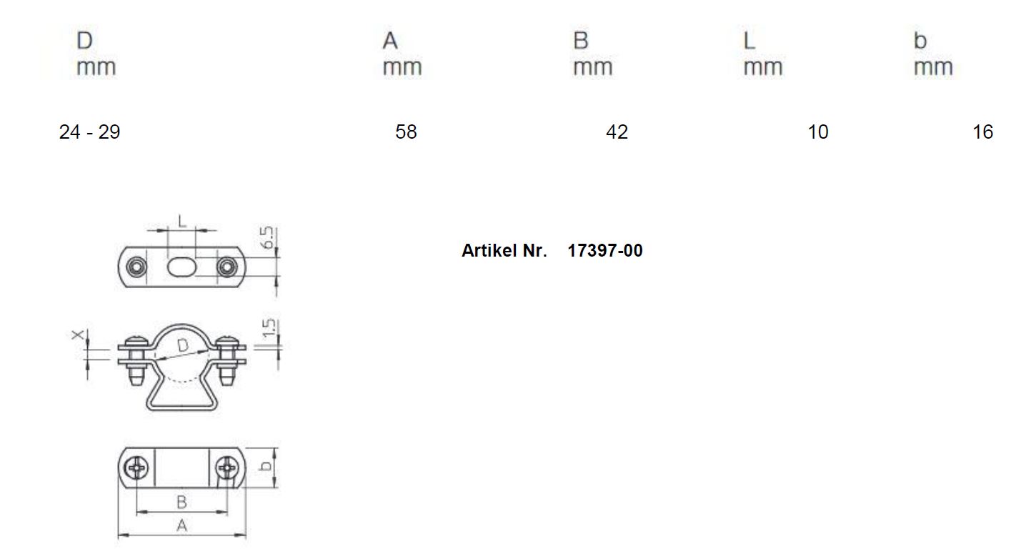 Halterung H14 Edelstahl V4A (Serie 23 LED) 