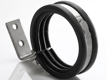 Halter H12 m. Gummimanschette (schw.) für Borosilikatglas